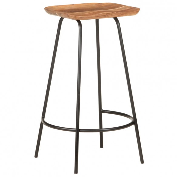 Tabourets de bar lot de 2 bois d'acacia solide