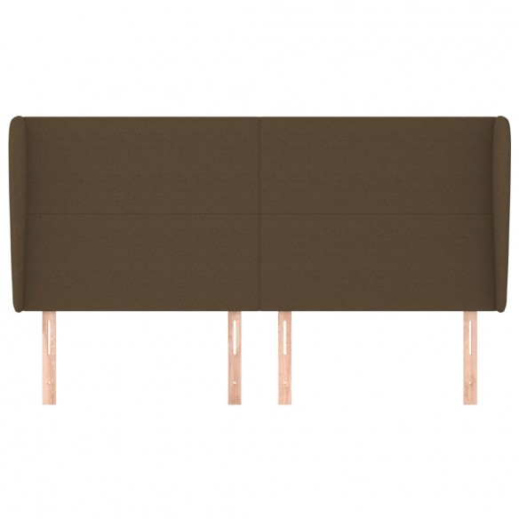 Tête de lit avec oreilles Marron foncé 183x23x118/128 cm Tissu