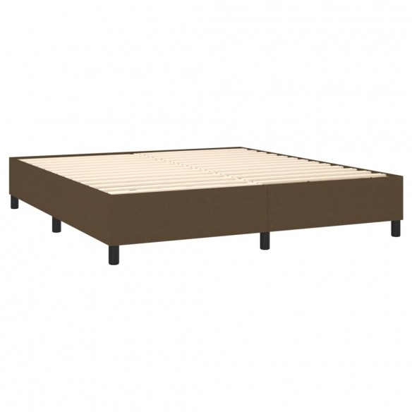 Cadre de lit matelas et LED Marron foncé 180x200 cm