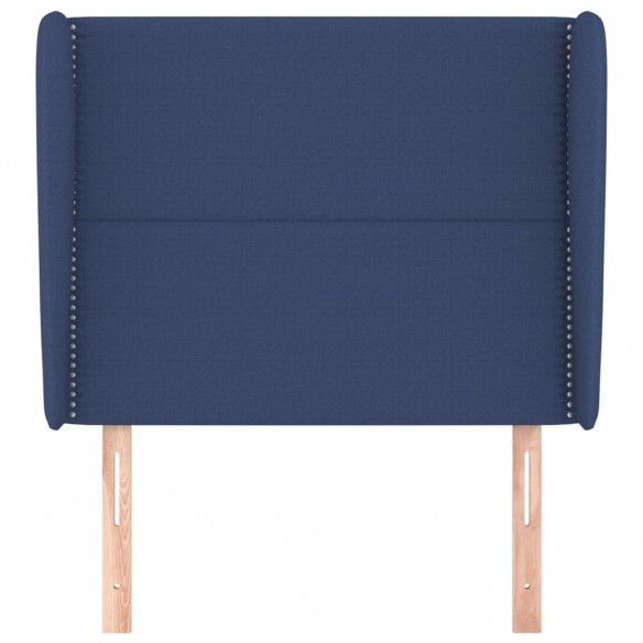 Tête de lit avec oreilles Bleu 93x23x118/128 cm Tissu