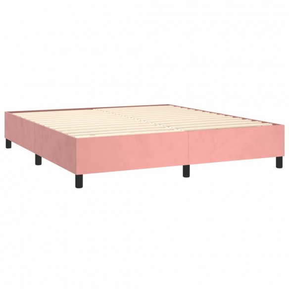 Cadre de lit avec matelas Rose 160x200 cm Velours