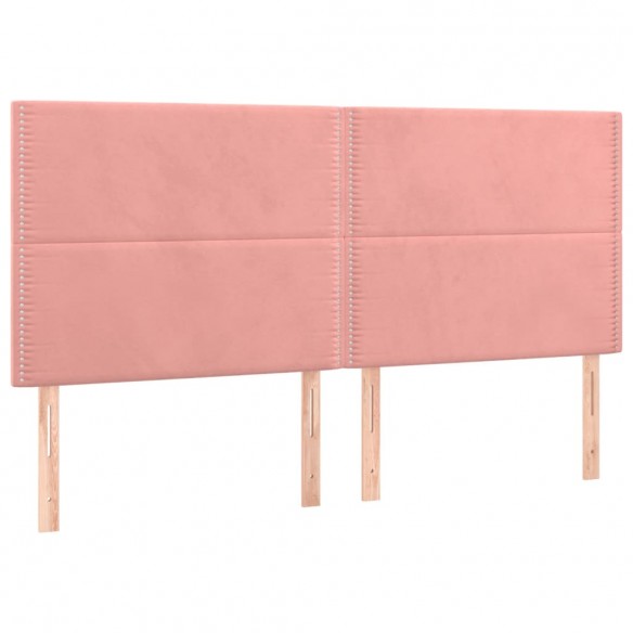 Cadre de lit avec matelas Rose 160x200 cm Velours