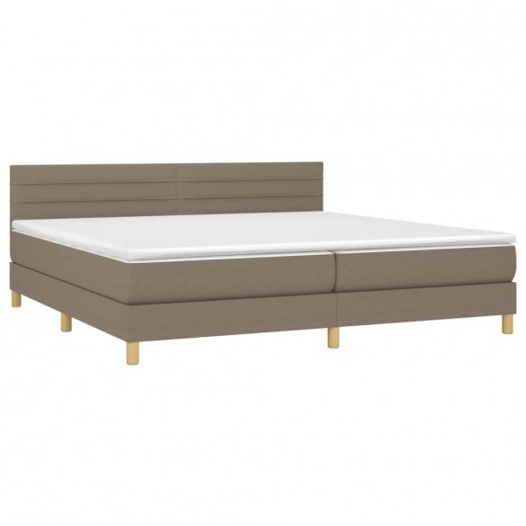 Cadre de lit avec matelas Taupe 200x200 cm Tissu