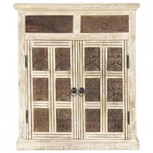 Buffet Blanc 65x30x75 cm Bois de manguier massif