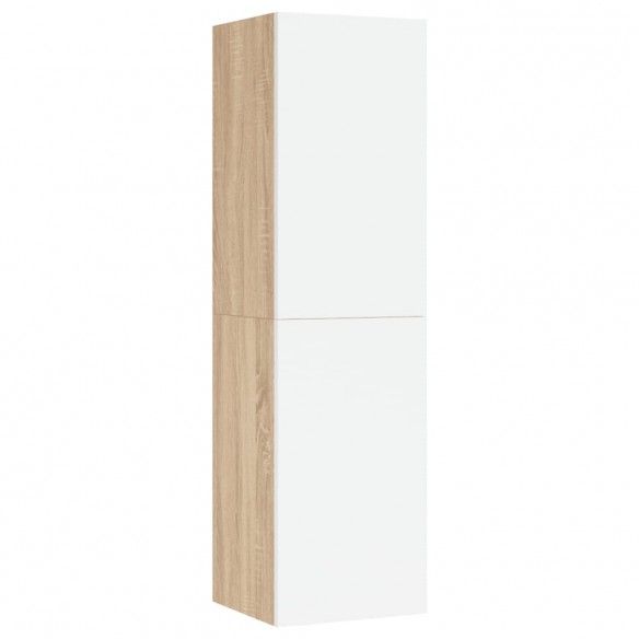 Meubles TV 2 pcs Blanc et chêne sonoma 30,5x30x110 cm Aggloméré