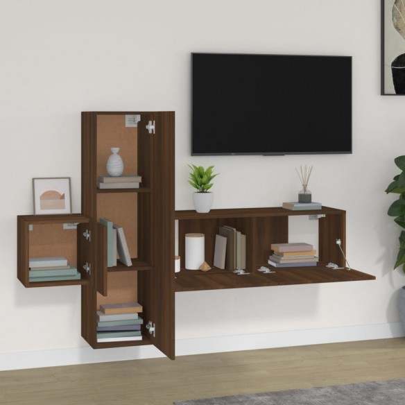 Ensemble de meubles TV 3 pcs Chêne marron Bois d'ingénierie