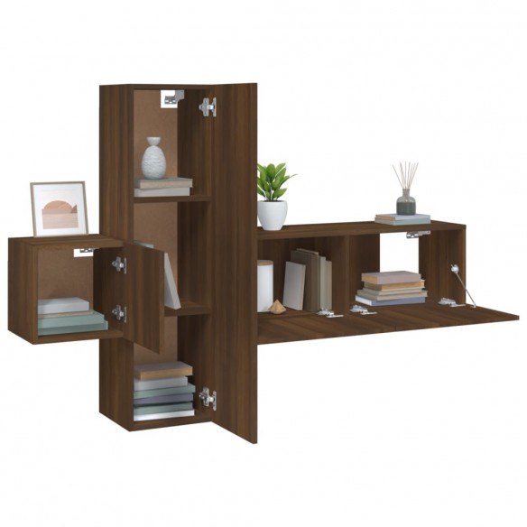 Ensemble de meubles TV 3 pcs Chêne marron Bois d'ingénierie