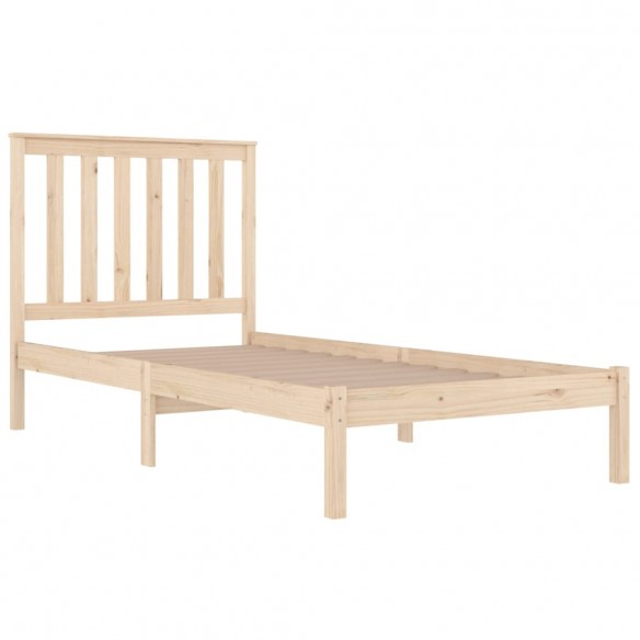 Cadre de lit bois de pin massif 75x190 cm petit simple