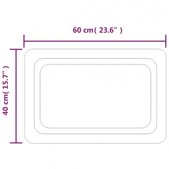 Miroir de salle de bain à LED 40x60 cm