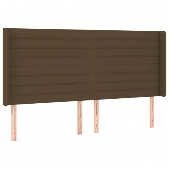 Cadre de lit matelas et LED Marron foncé 160x200 cm