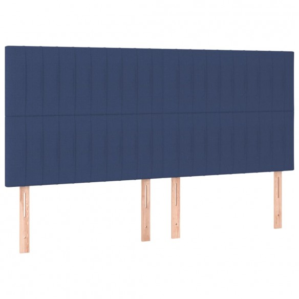 Têtes de lit 4 pcs Bleu 100x5x78/88 cm Tissu