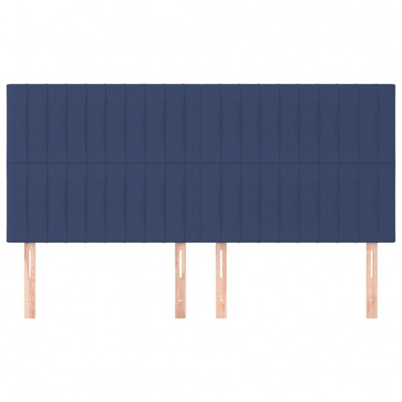 Têtes de lit 4 pcs Bleu 100x5x78/88 cm Tissu