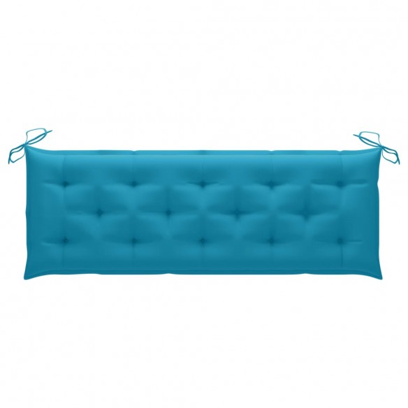 Banc Batavia avec coussin bleu clair 150 cm Bois de teck massif