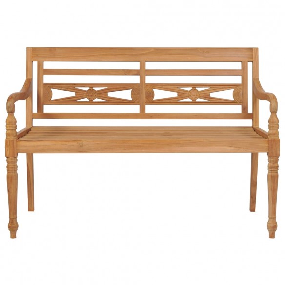 Banc Batavia avec coussin bleu clair 150 cm Bois de teck massif