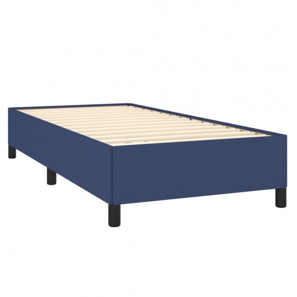 Cadre de lit avec matelas Bleu 90x200 cm Tissu