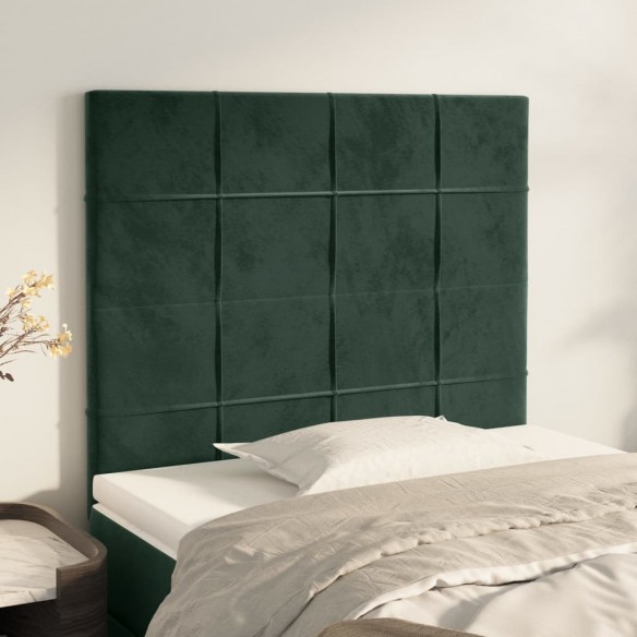 Têtes de lit 2 pcs Vert foncé 80x5x78/88 cm Velours