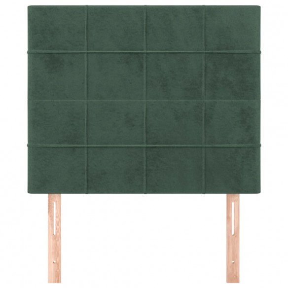 Têtes de lit 2 pcs Vert foncé 80x5x78/88 cm Velours