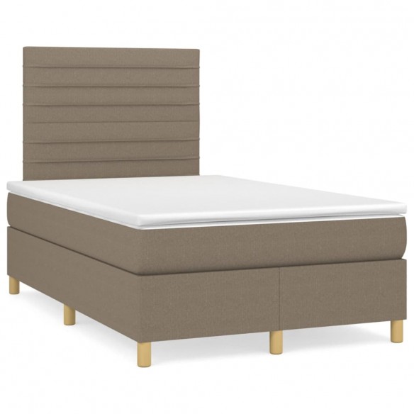 Cadre de lit avec matelas Taupe 120x200 cm Tissu