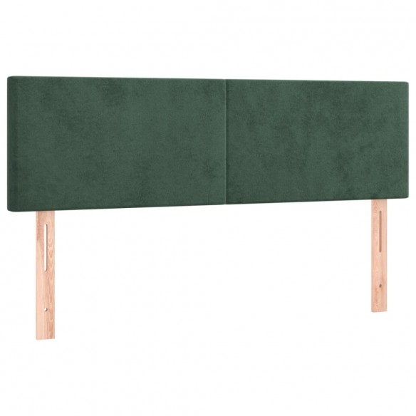 Cadre de lit et matelas Vert foncé 140x200cm Velours