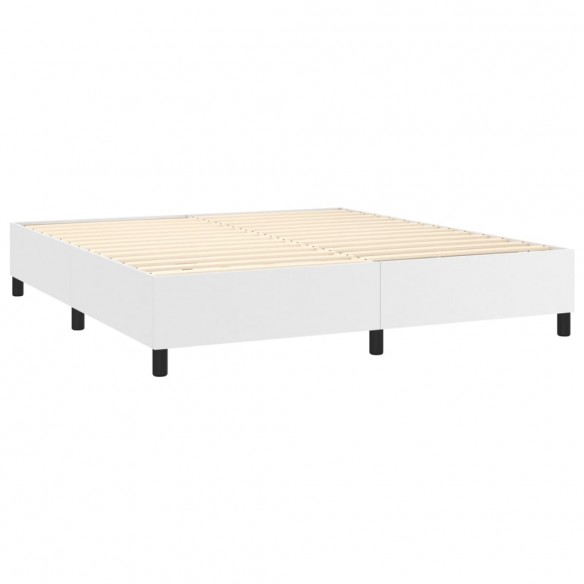 Cadre de lit matelas LED Blanc 160x200 cm Similicuir