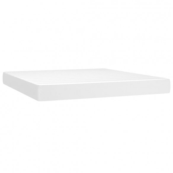 Cadre de lit matelas LED Blanc 160x200 cm Similicuir