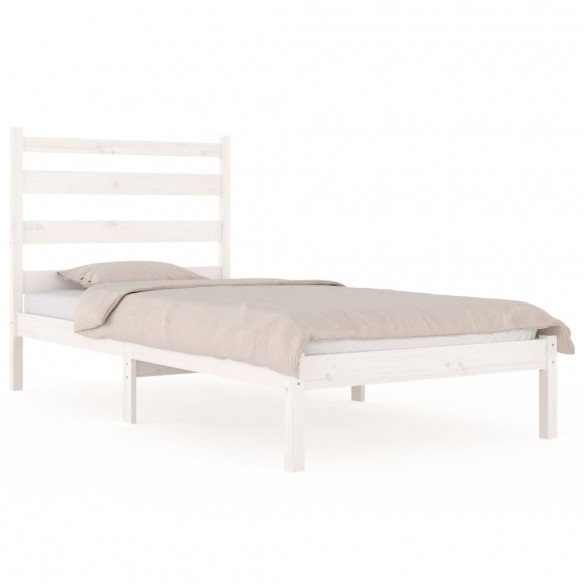 Cadre de lit Blanc Bois de pin massif 90x190 cm Simple