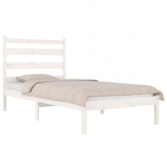 Cadre de lit Blanc Bois de pin massif 90x190 cm Simple