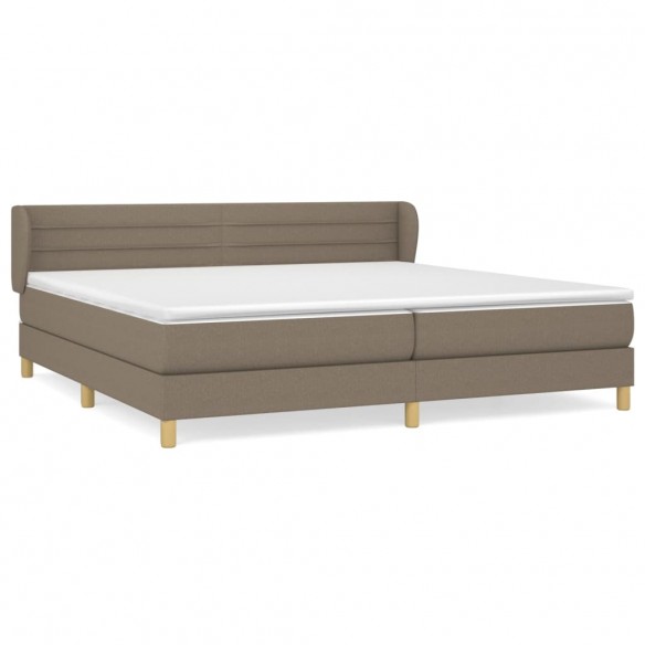 Cadre de lit avec matelas Taupe 200x200 cm Tissu