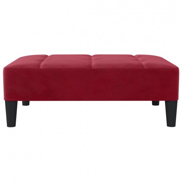 Repose-pied Rouge bordeaux 78x56x32 cm Velours