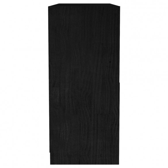 Bibliothèque Noir 104x33x76 cm Bois de pin massif