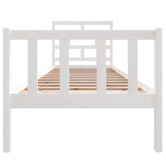 Cadre de lit Blanc Bois de pin massif 75x190 cm Petit simple