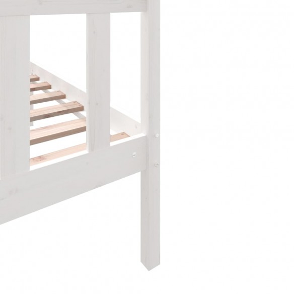 Cadre de lit Blanc Bois de pin massif 75x190 cm Petit simple