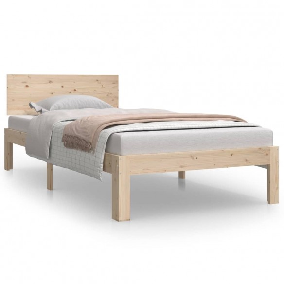 Cadre de lit bois massif 90x190 cm simple