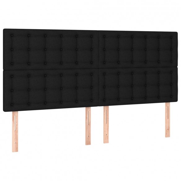 Têtes de lit 4 pcs Noir 100x5x78/88 cm Tissu