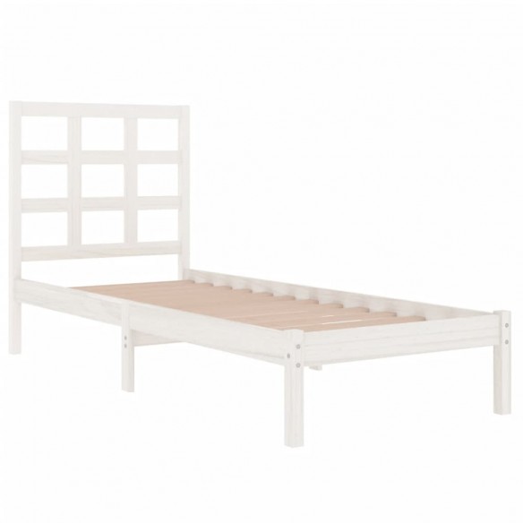 Cadre de lit Blanc Bois massif 90x190 cm Simple