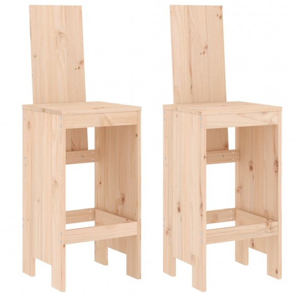 Tabourets de bar 2 pcs 40x42x120 cm bois massif de pin