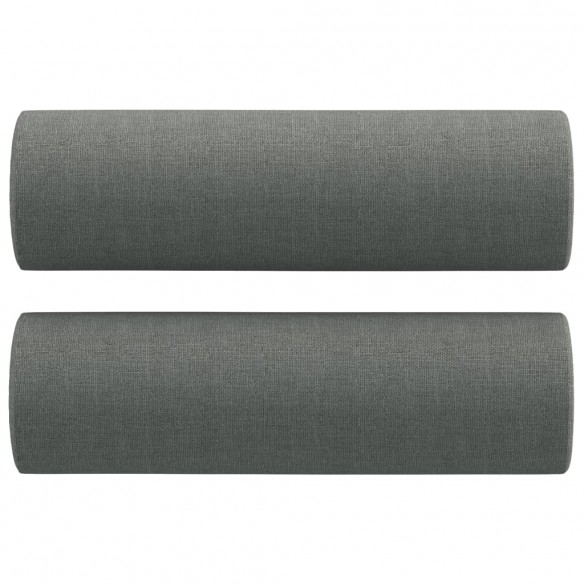 Canapé 3 places avec oreillers gris foncé 180 cm tissu