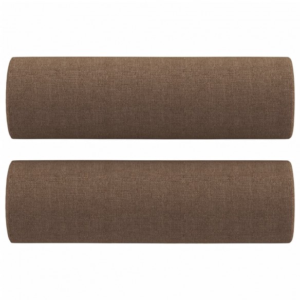 Canapé 3 places avec oreillers décoratifs marron 180 cm tissu