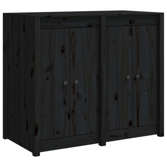 Armoire de cuisine d'extérieur noir bois de pin massif