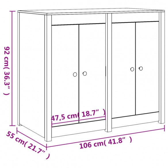 Armoire de cuisine d'extérieur noir bois de pin massif