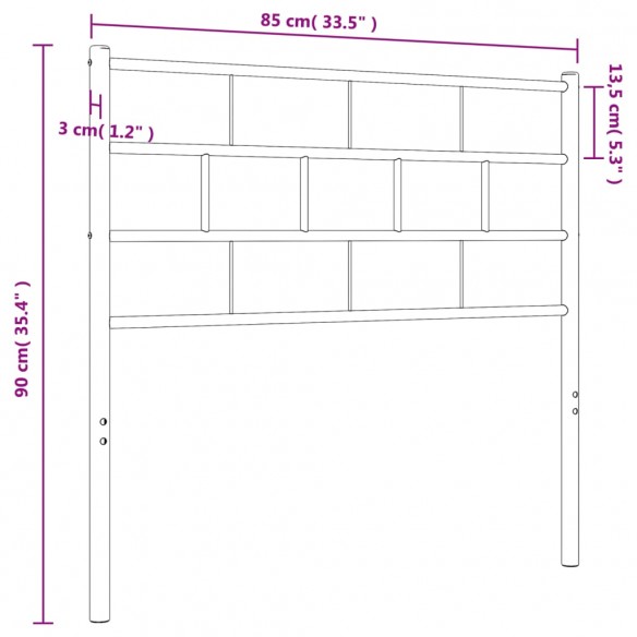 Tête de lit métal noir 80 cm