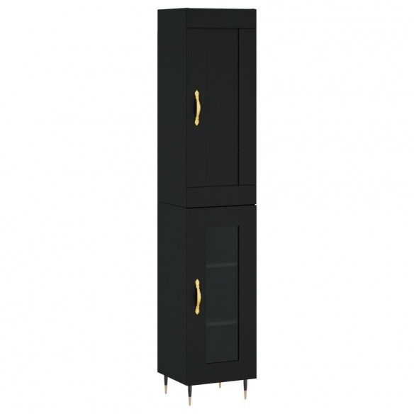 Buffet haut Noir 34,5x34x180 cm Bois d'ingénierie