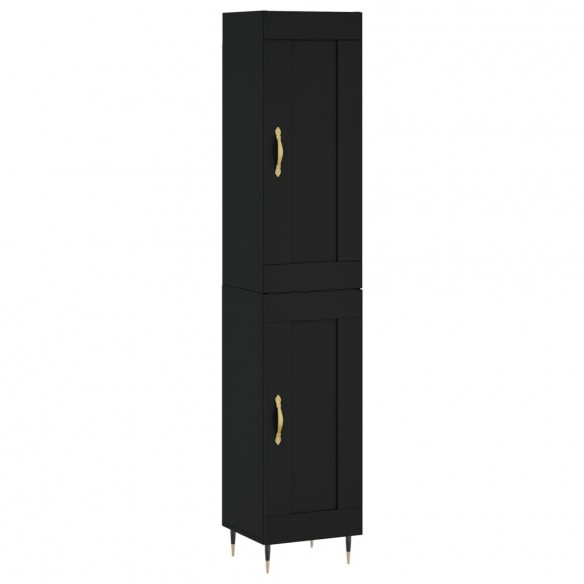 Buffet haut Noir 34,5x34x180 cm Bois d'ingénierie