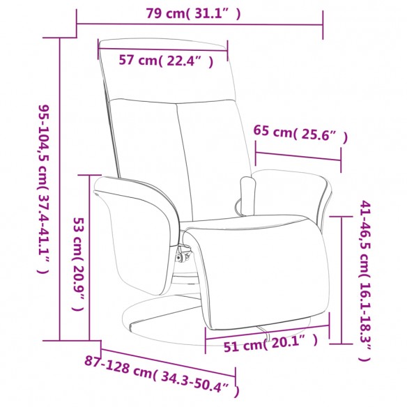 Fauteuil inclinable de massage et repose-pieds gris foncé tissu