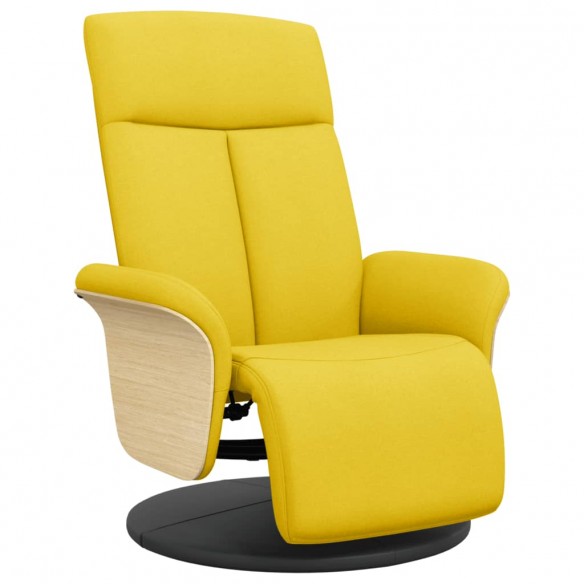 Fauteuil inclinable avec repose-pieds jaune clair tissu