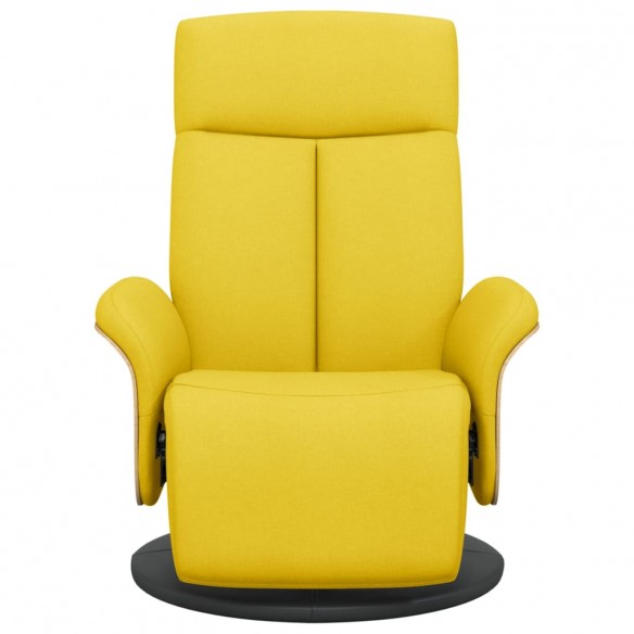 Fauteuil inclinable avec repose-pieds jaune clair tissu