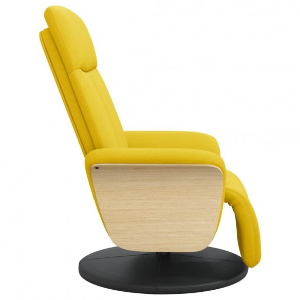 Fauteuil inclinable avec repose-pieds jaune clair tissu