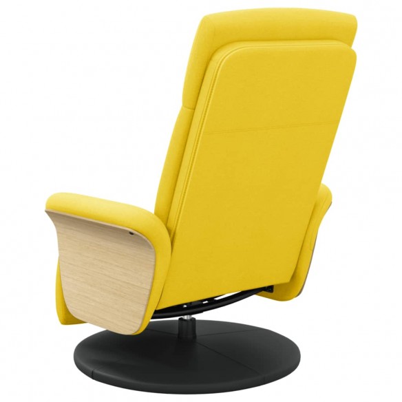 Fauteuil inclinable avec repose-pieds jaune clair tissu