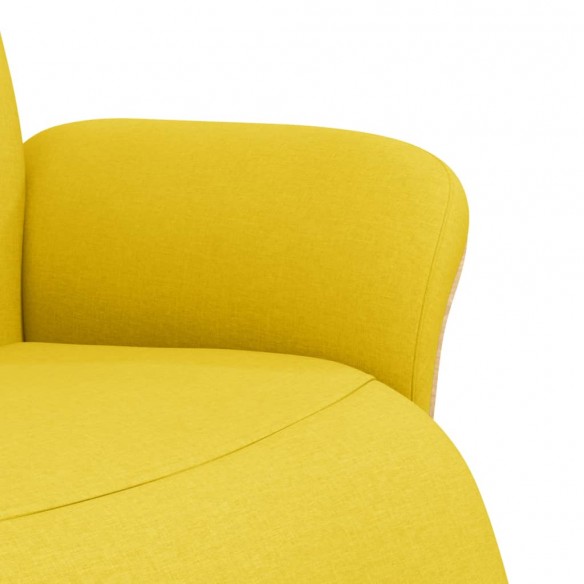 Fauteuil inclinable avec repose-pieds jaune clair tissu