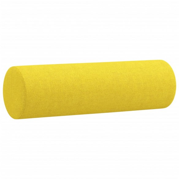 Canapé 3 places avec oreillers jaune clair 180 cm tissu